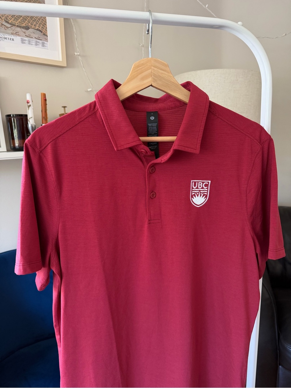 Lululemon Mens Performance Golf Polo with UBC Emblem